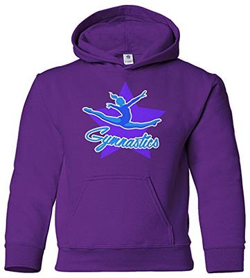 Threadrock Big Girls' Gymnastics Star Youth Hoodie Sweatshirt S Purple - Yahoo  Shopping