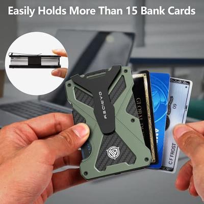 Carbon Fiber Credit Card Holder With Metal Money Clip -nfc Rfid