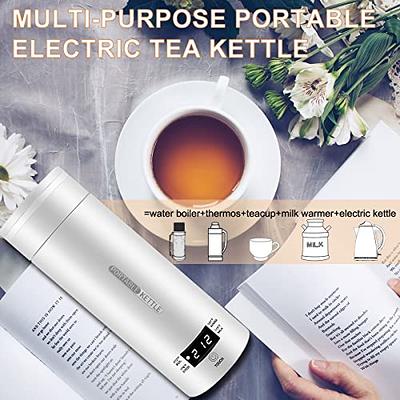 Smart Travel Kettle Electric Small Stainless Steel Portable Digital Electric Kettle for Boiling Water 380ml Travel Tea Kettle Portable Water Boiler