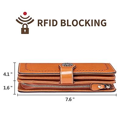 Itslife Womens Wallet,Large Capacity RFID Blocking Leather Wallets Credit  Cards Organizer Ladies Wallet with Checkbook Holder