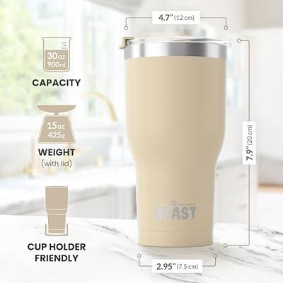 Beast 30 oz Tumbler Stainless Steel Vacuum Insulated Coffee Ice Cup Double  Wall Travel Flask (Sand) - Yahoo Shopping