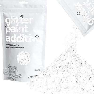 Hemway Glitter Paint Additive Crystals for Acrylic Emulsion Paint, Interior  & Exterior Walls, Wood, Varnish, Matt, Gloss, Furniture 100g / 3.5oz -  Chunky (1/40 0.025 0.6mm) - White Iridescent - Yahoo Shopping