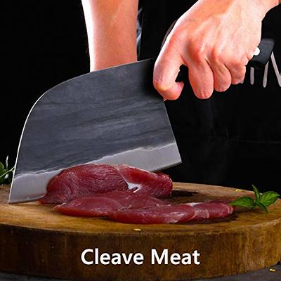 Dream Reach Forging Serbian Chef Knife Kitchen Chef Knives Full Tang High  Carbon Clad Steel Almasi Butcher Cleaver with Leather Sheath (B-Almasi Knife)  - Yahoo Shopping