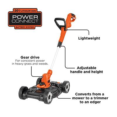 BLACK+DECKER Cordless Lawn Mower, String Trimmer, Edger, 3-in-1 (MTC220),  12-Inch