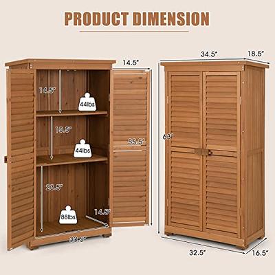 Garden Storage Closet Shed  Outdoor Utility Storage Cabinet