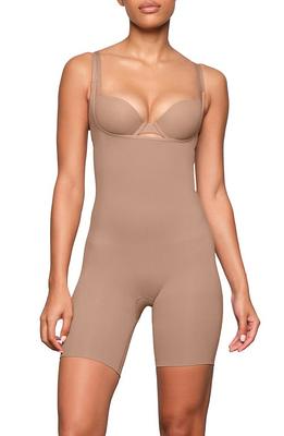 SKIMS Open Bust Mid Thigh Bodysuit in Sienna at Nordstrom, Size 3