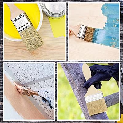 Magimate Flat Paint Brush Soft Bristle 3 inch Wide Wooden Stain Brush for  Walls, Furniture, Chalk and Fence, Utility Household Paint Brush