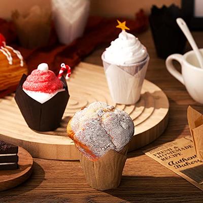 Aluminum Foil Baking Cups with Lids 50Pcs 5oz Foil Cupcake Muffin Liners  Spoons