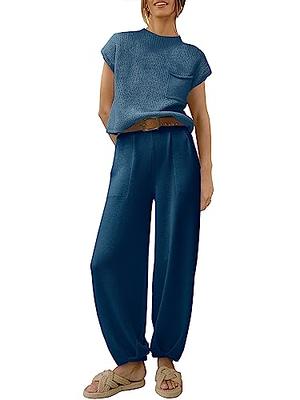 Caracilia Womens Two 2 Piece Outfits 2023 Casual Fall Summer Fashion  Matching Sweater Set Classy Comfy Sweatsuit Cozy Knit Lounge Wear Co Ord  Sets Airport Clothes 953dianlan-S-A Light Blue - Yahoo Shopping