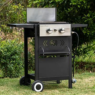 Sophia & William 2-Burner Gas Grill and Griddle Combo Small Flat Top Grill  Outdoor Propane BBQ Grill Cooking Station with Side Shelves,Lid and Hose &  Regulator for Camping BBQ, Black - Yahoo