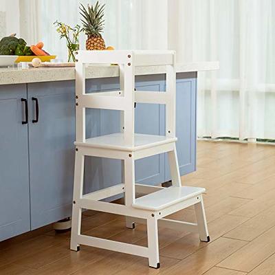  Kitchen Step Stool for Toddlers, Montessori Kids Learning  Stool,Baby Standing Tower for Counter,Children Standing Helper-White : Baby