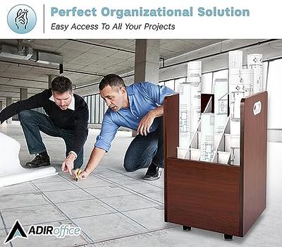 AdirOffice Mobile Blueprint Holder Vertical File Organizer for Hanging  Files, Black