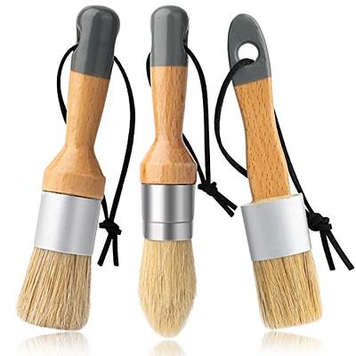 3 Pieces Chalk and Wax Paint Brushes Bristle Stencil Brushes for