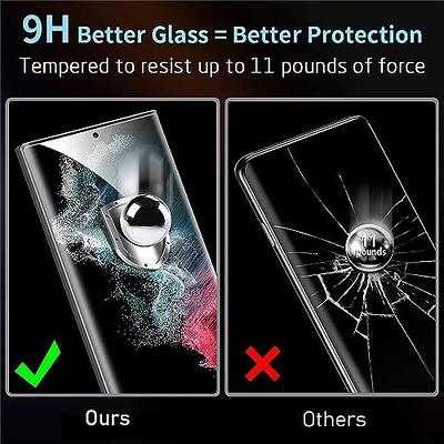 AACL for Samsung Galaxy S23 Ultra Screen Protector Tempered Glass, 3D  Curved Glass for S23 Ultra 5G,6.8 Inch [Fingerprint  Unlock][Anti-Scratch][Case