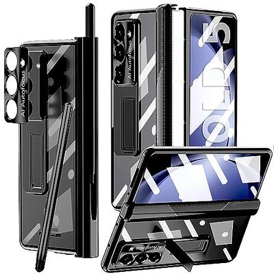  YQODSZ for Samsung Galaxy Z Fold 5 Metal Case with Fold5 S Pen  Holder, Rugged Heavy Duty Z Fold 5 Case Screen Protector Kickstand  Full-Body Protection Z Fold 5 5g Phone
