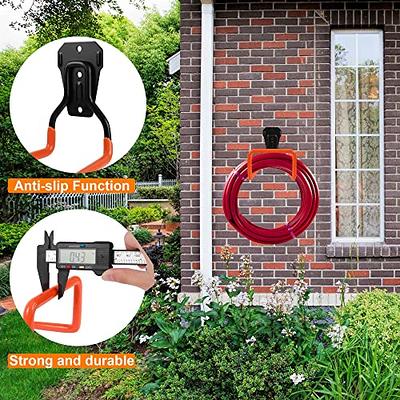 PeoMev Metal Garden Hose Holder - Heavy Duty Hose Hanger Wall Mounted Water Hose Holder for Outside Yard, Durable Hose Reel Hose Hooks for Water