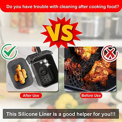 2-Pack Reusable Air Fryer Liners Square 8.5 inch Ceramic Baking Pans Food  Saf