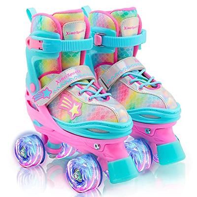 Roller Skates for Girls and Kids, 4 Sizes Adjustable Roller Skates, with  All Wheels Light up, Fun Illuminating for Girls and Kids, Roller Skates for