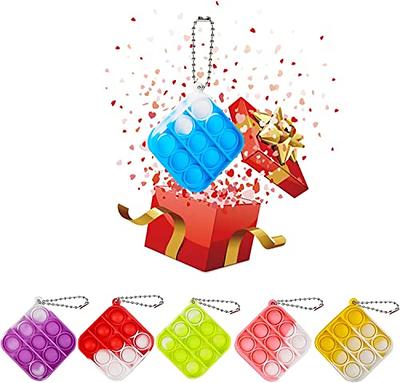  TEEGOMO 30 PCS Stress Relief Mini Pop Push it Bubble Fidget  Sensory Keychain Toy for Kids Adults (30PCS) : Toys & Games