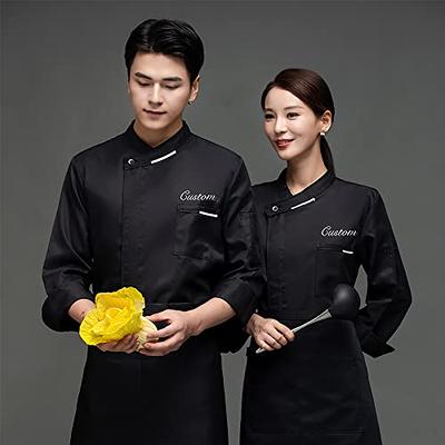 Men Black Chef Coat Women long Sleeve Apron Chef Jacket for Summer Head  Chef Uniform Restaurant