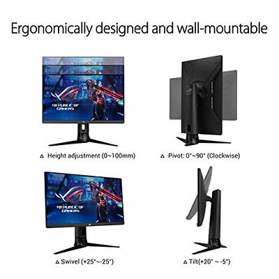 ASUS ROG Strix 27” 1080P Gaming Monitor (XG276Q) - Full HD, IPS, 170Hz,  1ms, Extreme Low Motion Blur, FreeSync Premium technology, DisplayPort,  HDMI