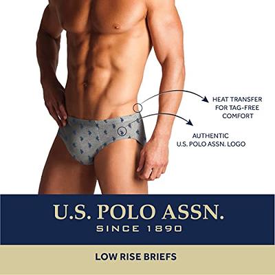 U.S. Polo Assn. Men's Underwear - Low Rise Briefs with Contour Pouch (6 Pack),  Size Large, Blue/Medieval Blue/Estate Blue - Yahoo Shopping