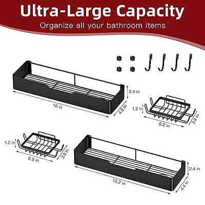 Fixwal 2 Pack Corner Shower Caddy, Adhesive Shower Corner Shelf Organizer  with 4 Removable Hooks, No Drilling Shower Shelves for Bathroom Storage