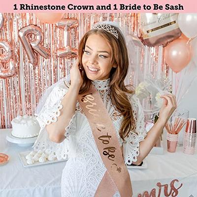  226 PC Bachelorette Party Decorations Kit- Rose Gold Bridal  Shower Decorations, Banners, Curtains Mimosa Bar Supply Bride Balloons Sash  Tiara Veil Topper Plates Cups Napkins Straws for 25 Guest & More 