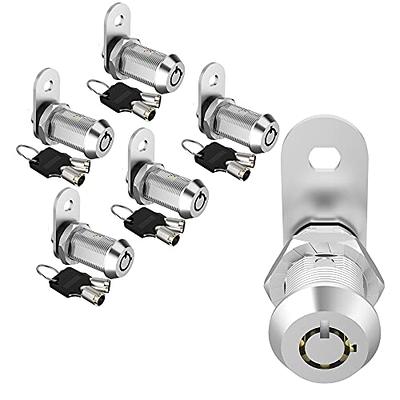 Jayseon 1 Pack Cabinet Lock with Key, Cabinet Cam Lock 1-1/8 Keyed Alike Mailbox Lock and Key for Drawer Toolbox RV Compartment Door, Zinc Alloy