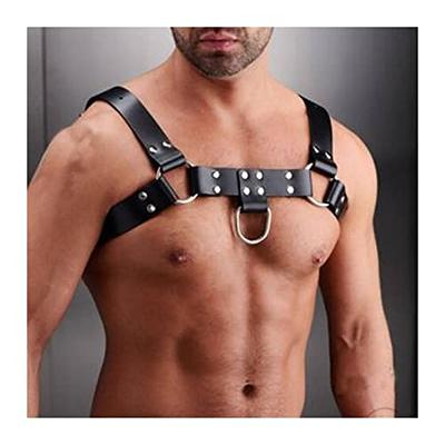 BODIY Men's Leather Suspenders Shoulder Strap Adjustable Body Belt