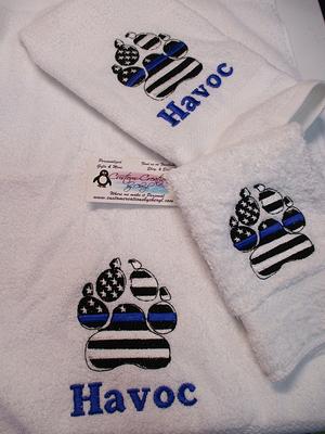 Police Thin Blue Line Personalized Kitchen Towels 2 piece Set