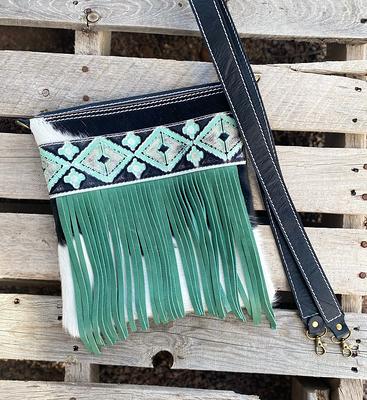 Bohemian Fringe Purse in Native Wool, Boho Western Fringe Bag, Cowgirl Purse, Leather Fringe Purse, Medium Crossbody Bag, Mercy Grey Design