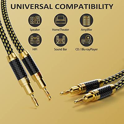 Mygatti Hi-Fi Speaker Cable Wire 4 Feet, with Banana Plugs and Convertible Gold  Plated Y Spade Connectors, (Silver Plated Copper Wire, Multiple Shield,  Nylon Braided), for HiFi Sound, Audiophiles - Yahoo Shopping