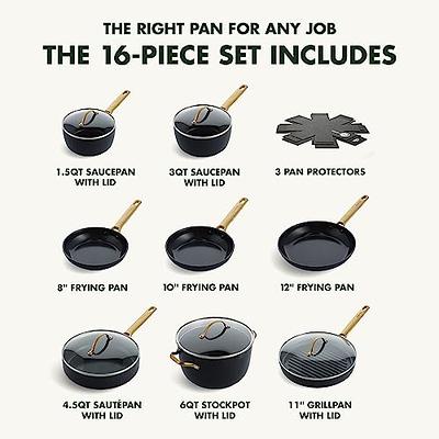 GreenLife Soft Grip Healthy Ceramic Nonstick 16 Piece Kitchen Cookware Pots  and Frying Sauce Pans Set, PFAS-Free, Dishwasher Safe, Blue - Yahoo Shopping