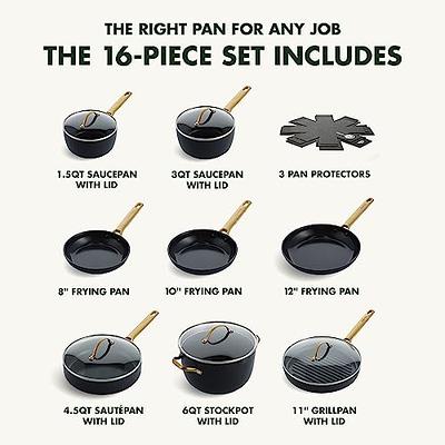 Reserve Ceramic Nonstick 4.5Qt. Saute Pan With Lid - Black/Gold