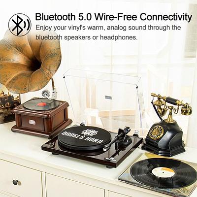  Record Player, FYDEE Bluetooth Turntable with 2 Built-in Stereo  Speakers, 3-Speed 33/45/78 RPM LP Vinyl Player, Vintage Vinyl Turntable  Player Supports Headphone Jack/Aux Input/RCA Out - Walnut : Electronics
