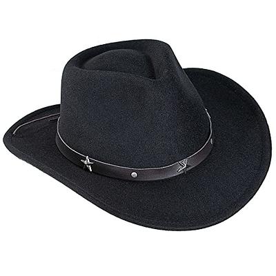 LIDHAY Classic Western Cowboy Cowgirl Hat for Women and Men Felt Wide Brim  Fedora Hats with Belt Buckle 6 Camel - Yahoo Shopping