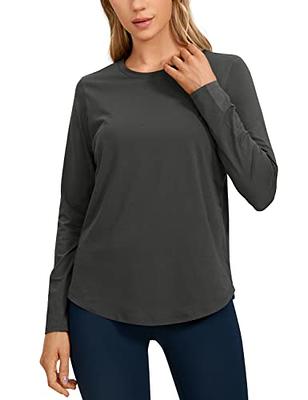 CRZ YOGA Women's Long Sleeve Quarter-Zip Slim Fit Yoga Tops Workout Shirts