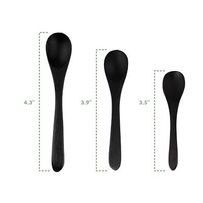 BambooMN Bamboo Black Serving Spoons, Mini Salt Spoon/Tiny Wooden Spoons  for Spices, 10pcs Black Oval 3.5 - Yahoo Shopping