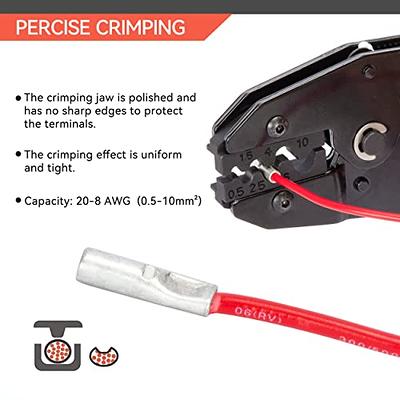 haisstronica Crimping Tool for Non-Insulated Terminal,AWG 22-6 Ratchet Wire  Crimper Tool,Wire Terminal Crimper HS-7327