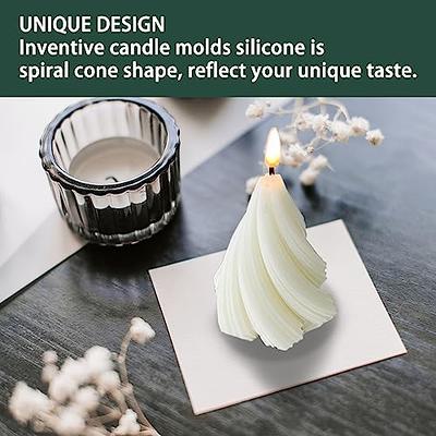 VUTEHO 3D Spiral Cone Shape Candle Molds Silicone, Molds for Candles,  Pillar Candle Mold Silicone DIY Candle Molds for Candle Making, DIY  Handmade