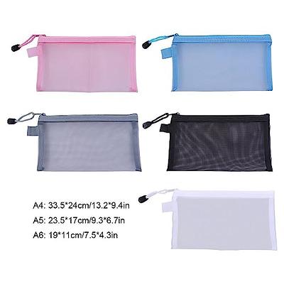 Mesh Zipper Pouch, Plastic Document Pouch, Transparent Cosmetic Bag, Clear  Project Bags for Travel Storage, Office Appliances(Black A6) - Yahoo  Shopping