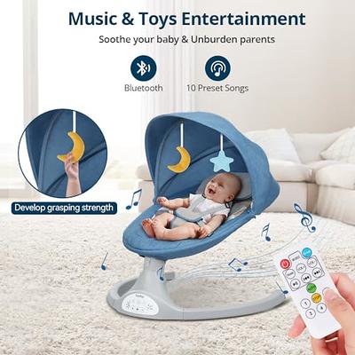 Baby Swing for Infants, Electric Bluetooth Baby Rocker, 5 Sway Speeds,  Touch Screen Remote Control, Pink 