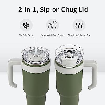 KISSKIND 40 oz Tumbler with Handle and Straw Lid Leak-proof