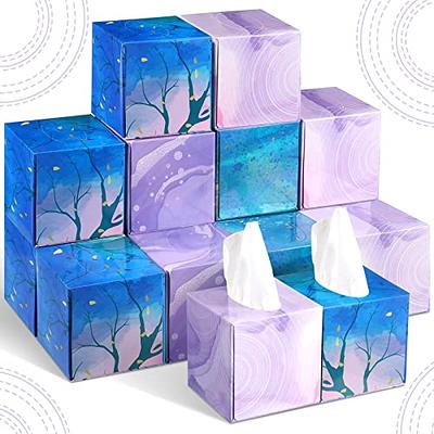 9 Pcs Square Tissues Cube Box Travel Tissue Box with 50 Counts