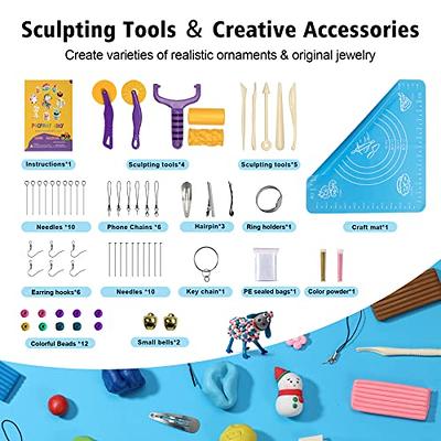 Polymer Clay Kits, Oven Bake Clay Model Clay, Safe and Non-Toxic DIY Modeling Clay, Sculpting Clay Tools and Accessories,Ideal Gift for Children, Adul