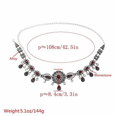 Rhinestone Belly Chain, Crystal Waist Chain Sparkly Body Chain Jewellery,  Silver, 1pcs