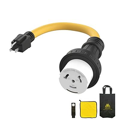 Twist Lock RV 50 amp Power Cord with LED Power indictor - 50 Amp Male to 50  Amp 90 Degree Female Locking Plug 50 Foot