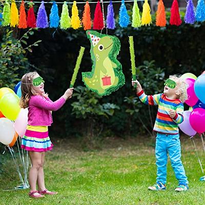 Dinosaur Pinata with a Blindfold and Pinata Stick Cute Dino Pinata