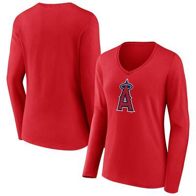 Women's Fanatics Branded Heathered Gray Boston Red Sox Core Official Logo V-Neck T-Shirt